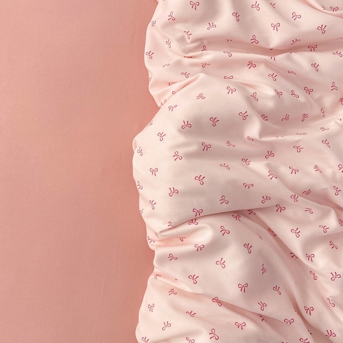 91家纺网 家纺一手货源 找家纺 欧尚 2025新款有氧针织双层纱四件套 洁美粉