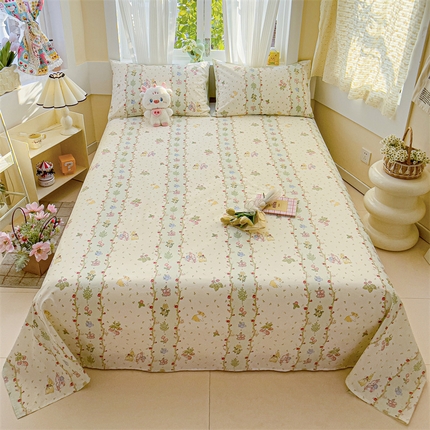 91家纺网 家纺一手货源 找家纺 （总）名兮家居 2025新款13372全棉印花四件套单品系列-单床单