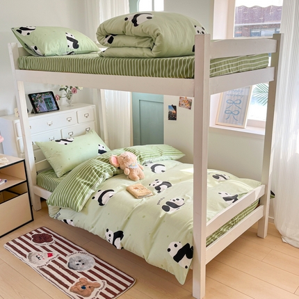 寻米 2025新款13070全棉水洗棉学生三件套 小猫球球