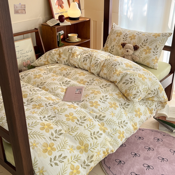 91家纺网 家纺一手货源 找家纺 寻米 2025新款A类全棉双层纱学生三件套 初夏