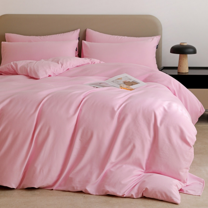 91家纺网 家纺一手货源 找家纺 （总）富馨莱 2025新款60支纯棉纯色双拼四件套