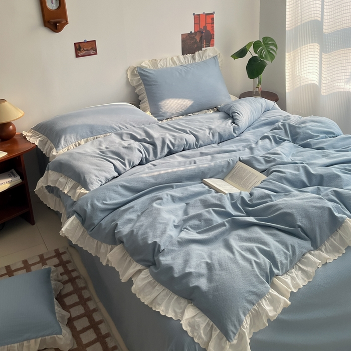 91家纺网 家纺一手货源 找家纺 （总）慕澄家纺 2025新款中古风法式蕾丝复古四件套