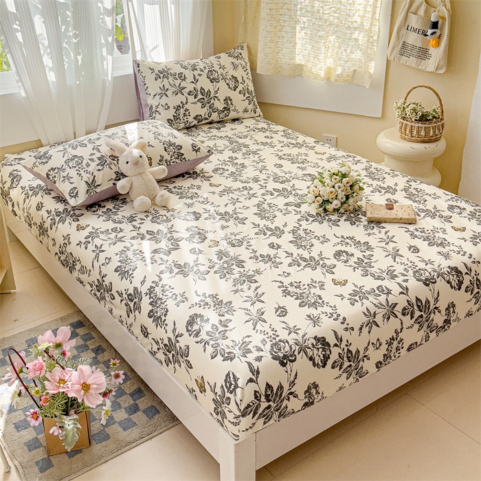 91家纺网 家纺一手货源 找家纺 名兮家居 2025新款13372全棉印花四件套单品系列-单床笠 赫本