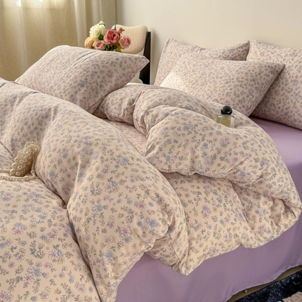 91家纺网 家纺一手货源 找家纺 （总）欧尚 2025新款有氧针织双层纱四件套