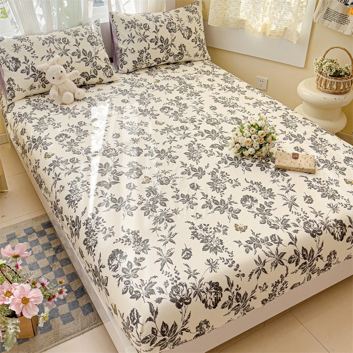 91家纺网 家纺一手货源 找家纺 名兮家居 2025新款13372全棉印花四件套单品系列-单床笠 赫本