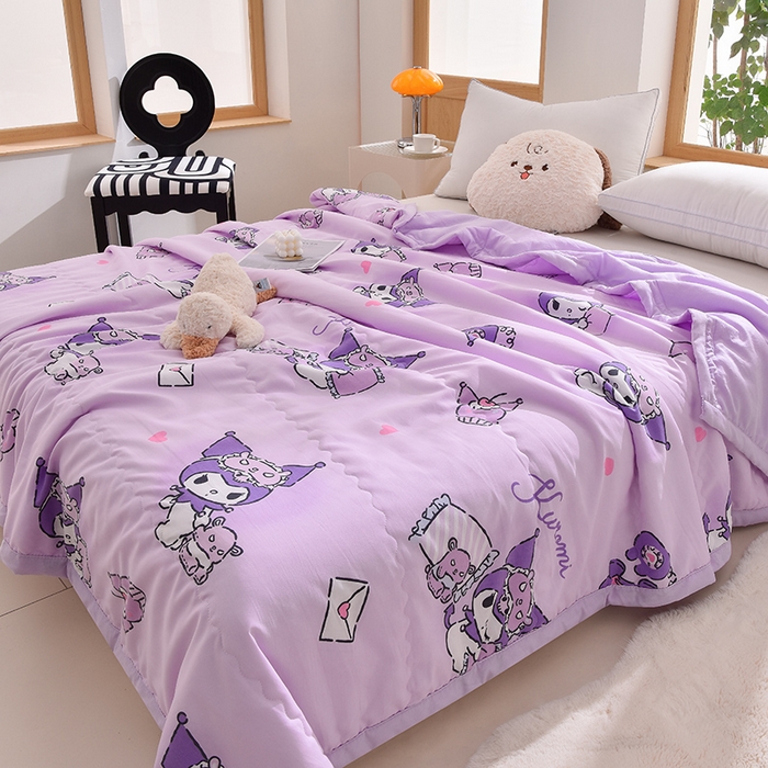 91家纺网 家纺一手货源 找家纺 艾兜坊 2025新款三丽鸥亲肤原棉夏被 信封库洛米