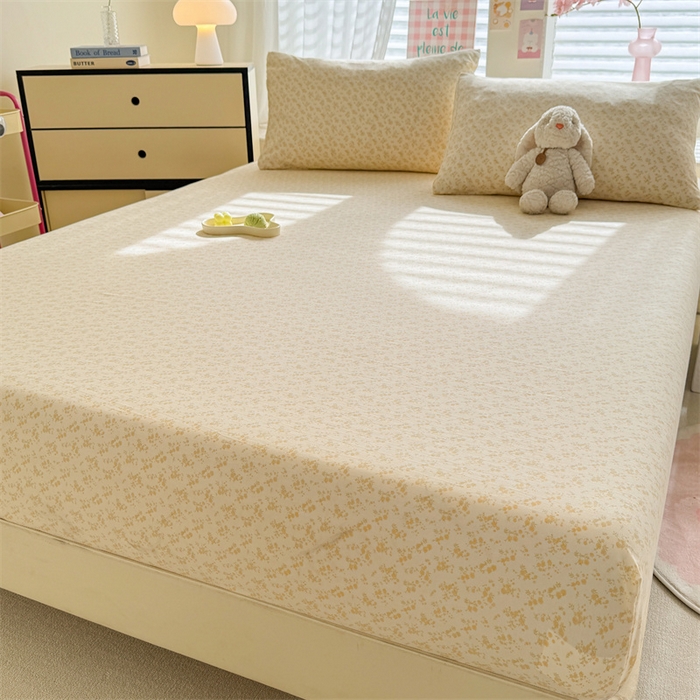 91家纺网 家纺一手货源 找家纺 多品家纺 2025新款超柔水洗云朵棉单品床笠 花语