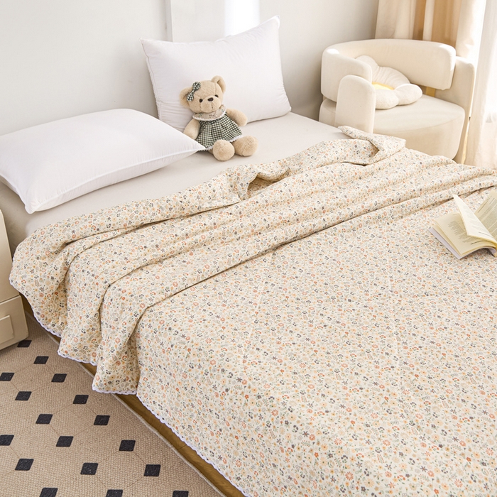 91家纺网 家纺一手货源 找家纺 首爱小清新印花里外全棉夏被纱布夏被纯棉夏被棉花被夏凉被空调被子儿童夏被 芒种