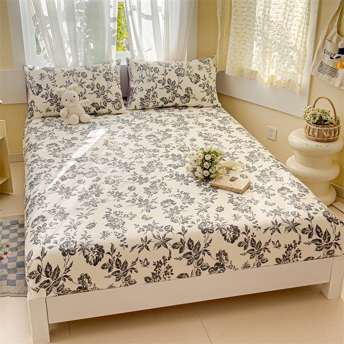 91家纺网 家纺一手货源 找家纺 名兮家居 2025新款13372全棉印花四件套单品系列-单床笠 赫本