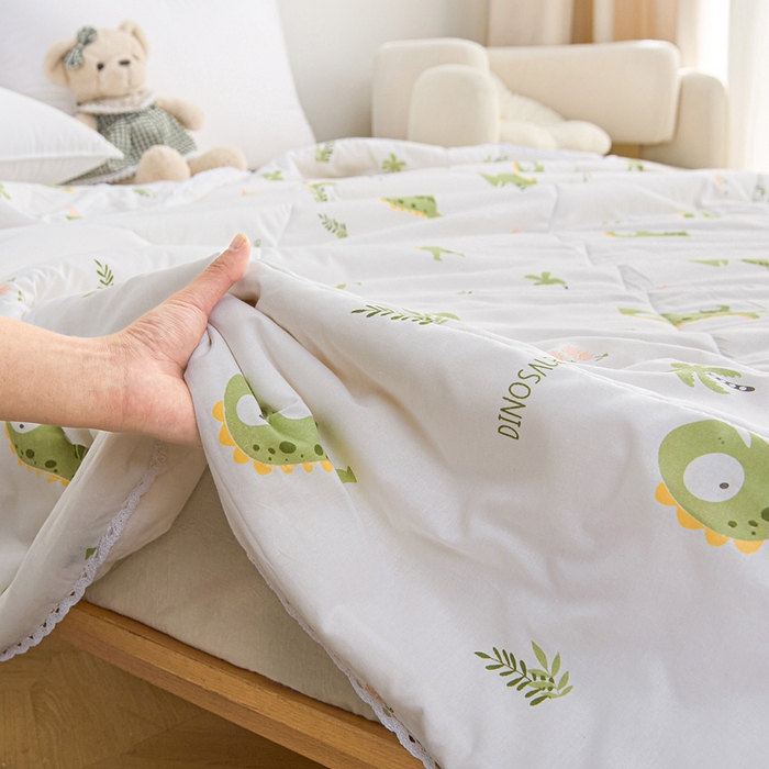 91家纺网 家纺一手货源 找家纺 棉乐町 2025新款全棉棉花夏凉被纯棉夏被空调被子 恐龙乐园