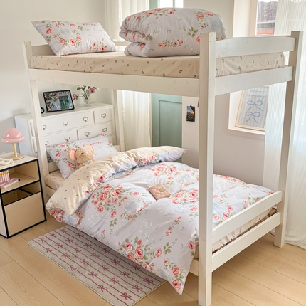 91家纺网 家纺一手货源 找家纺 寻米 2025新款13070全棉水洗棉学生三件套 繁华晚庭