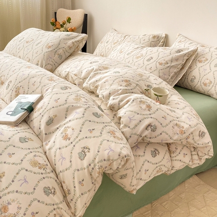 91家纺网 家纺一手货源 找家纺 （总）欧尚 2025新款有氧针织双层纱四件套