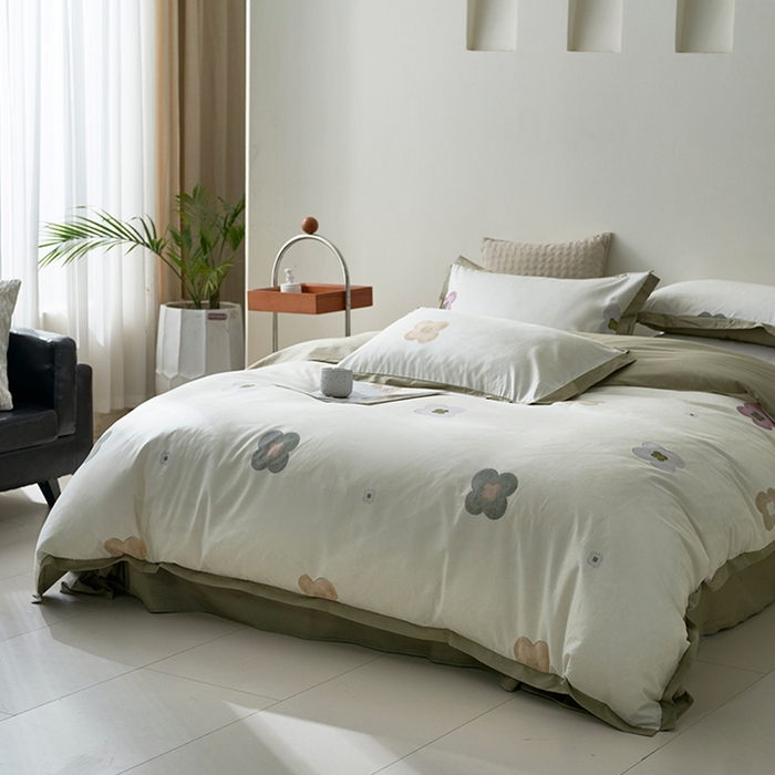 91家纺网 家纺一手货源 找家纺 橙艺家居 2025新款臻品柔棉印花四件套 芷若