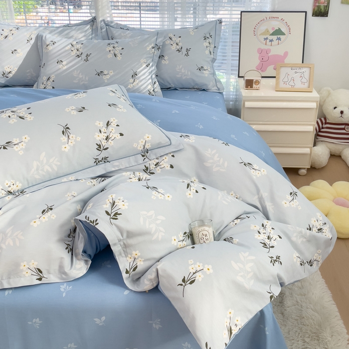 91家纺网 家纺一手货源 找家纺 优质买家秀热卖不断货A类母婴级卡通花卉儿童纯棉全棉床单纯棉全棉床笠全棉纯棉床单全棉13372四件套 挚爱-那年花开