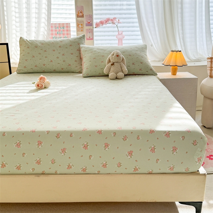 91家纺网 家纺一手货源 找家纺 多品家纺 2025新款超柔水洗云朵棉单品床笠 半夏