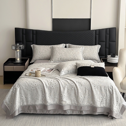 91家纺网 家纺一手货源 找家纺 （总）娇逸家居 2025新款50支印花莱赛尔天丝夏被镂空款花边夏凉被