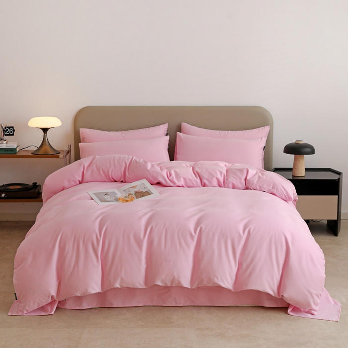 91家纺网 家纺一手货源 找家纺 （总）富馨莱 2025新款60支纯棉纯色双拼四件套