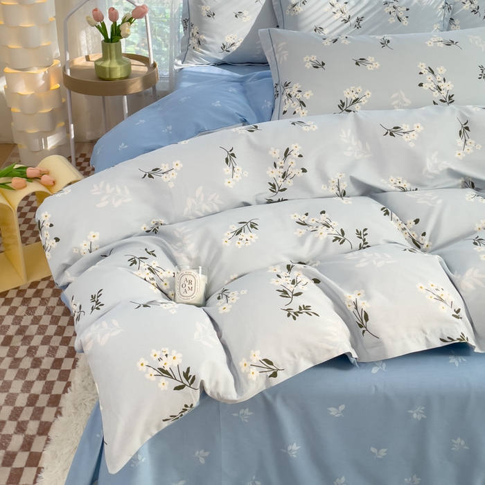 91家纺网 家纺一手货源 找家纺 优质买家秀热卖不断货A类母婴级卡通花卉儿童纯棉全棉床单纯棉全棉床笠全棉纯棉床单全棉13372四件套 挚爱-那年花开