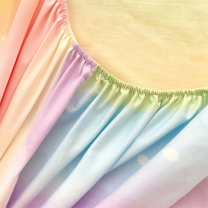 91家纺网 家纺一手货源 找家纺 名兮家居 2025新款13372全棉印花四件套单品系列-单床笠 彩色天空