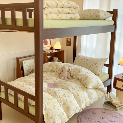 寻米 2025新款A类全棉双层纱学生三件套 郁香绮梦