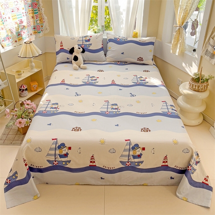 名兮家居 2025新款13372全棉印花四件套单品系列-单床单 远航