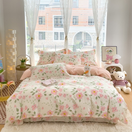 91家纺网 家纺一手货源 找家纺 （总）优质买家秀热卖不断货A类母婴级卡通花卉儿童纯棉全棉床单纯棉全棉床笠全棉纯棉床单全棉13372四件套