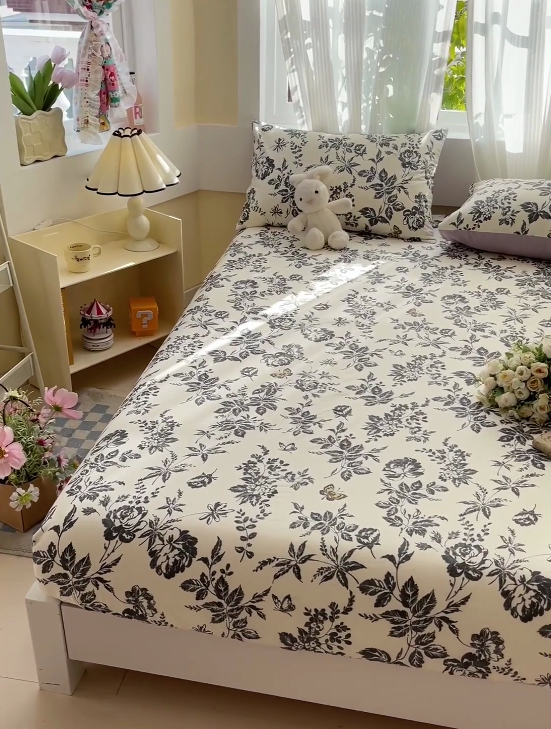 91家纺网 家纺一手货源 找家纺 名兮家居 2025新款13372全棉印花四件套单品系列-单床笠 赫本