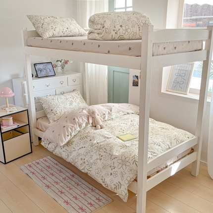 91家纺网 家纺一手货源 找家纺 寻米 2025新款13070全棉水洗棉学生三件套 巴洛克暖阳