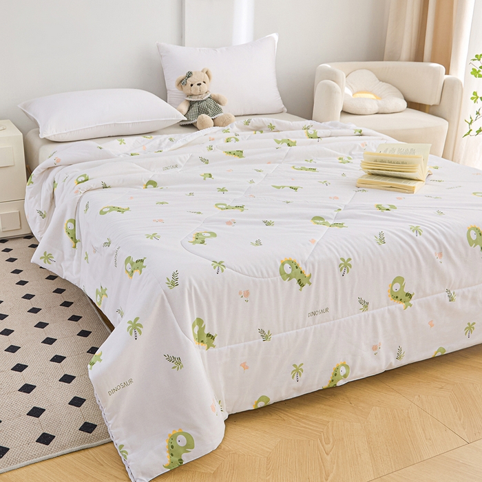 91家纺网 家纺一手货源 找家纺 棉乐町 2025新款全棉棉花夏凉被纯棉夏被空调被子 恐龙乐园