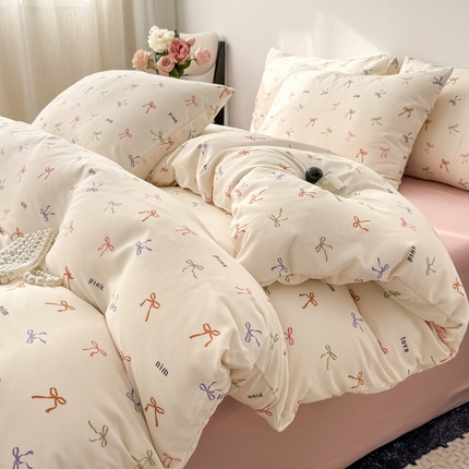 91家纺网 家纺一手货源 找家纺 （总）欧尚 2025新款有氧针织双层纱四件套