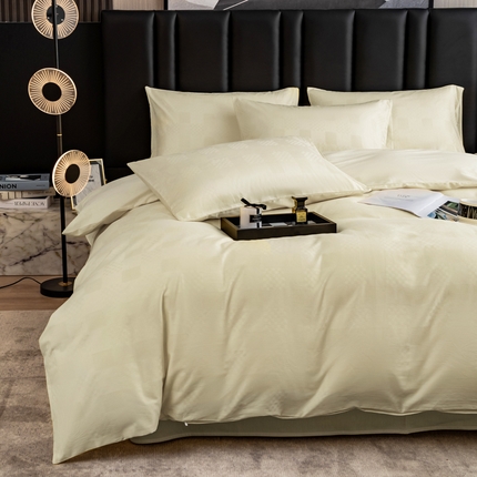 91家纺网 家纺一手货源 找家纺 （总）女子家纺 2025新款全棉贡缎提花60支小清新四件套