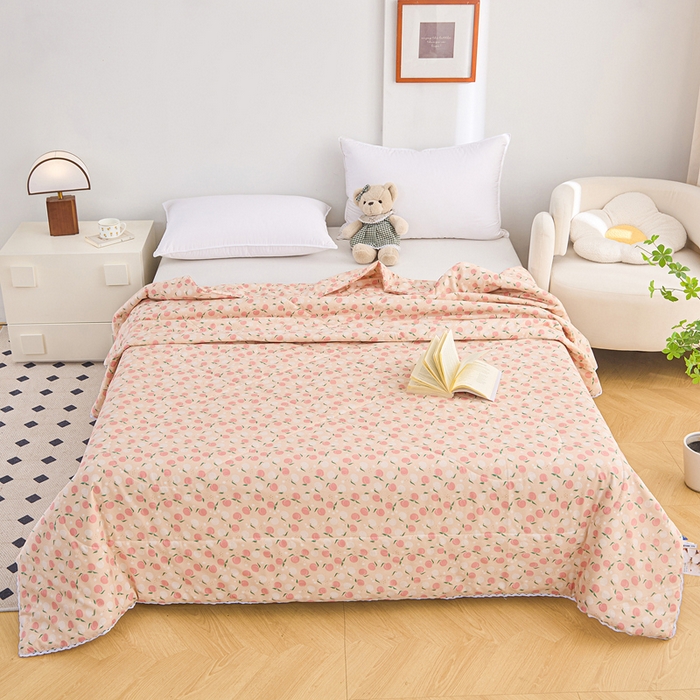 91家纺网 家纺一手货源 找家纺 棉乐町 2025新款全棉棉花夏凉被纯棉夏被空调被子 红蜜