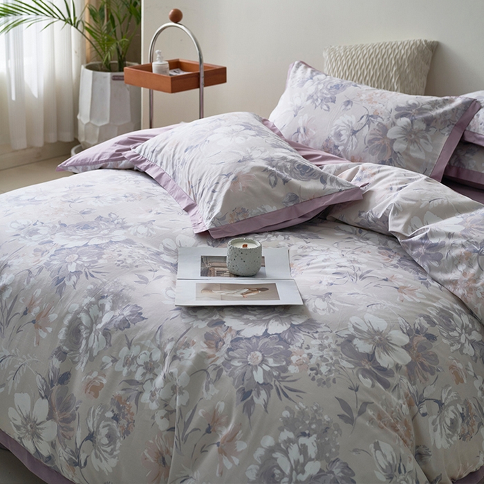 91家纺网 家纺一手货源 找家纺 橙艺家居 2025新款臻品柔棉印花四件套 露娜-玉