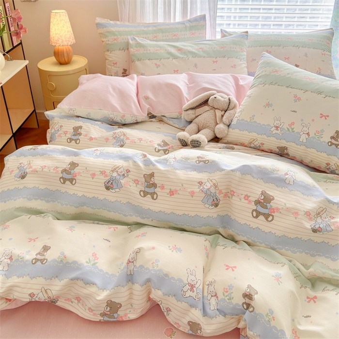 91家纺网 家纺一手货源 找家纺 名兮家居 2025新款12868全棉纯棉四件套 欢乐玩伴