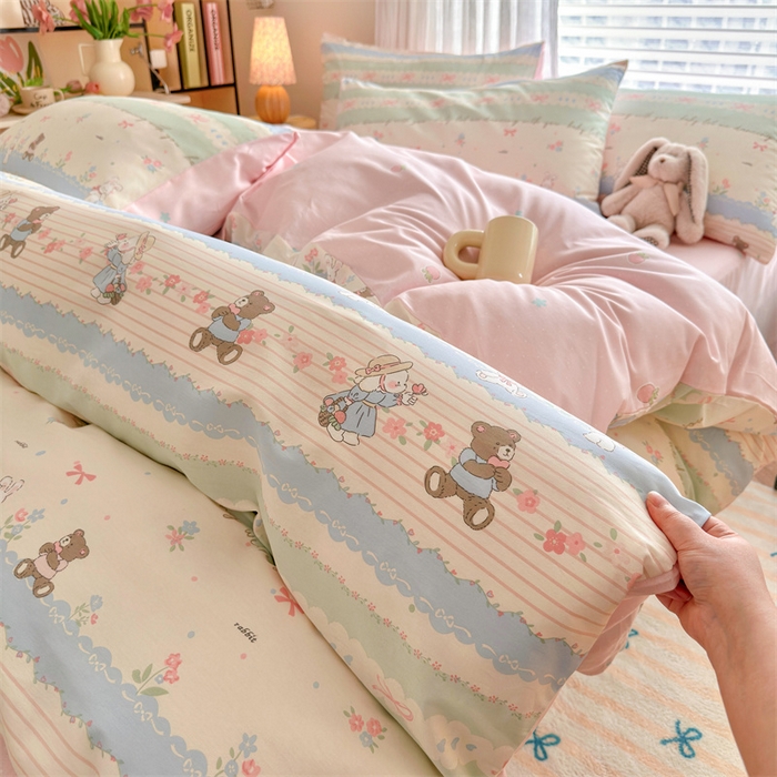 91家纺网 家纺一手货源 找家纺 名兮家居 2025新款12868全棉纯棉四件套 欢乐玩伴