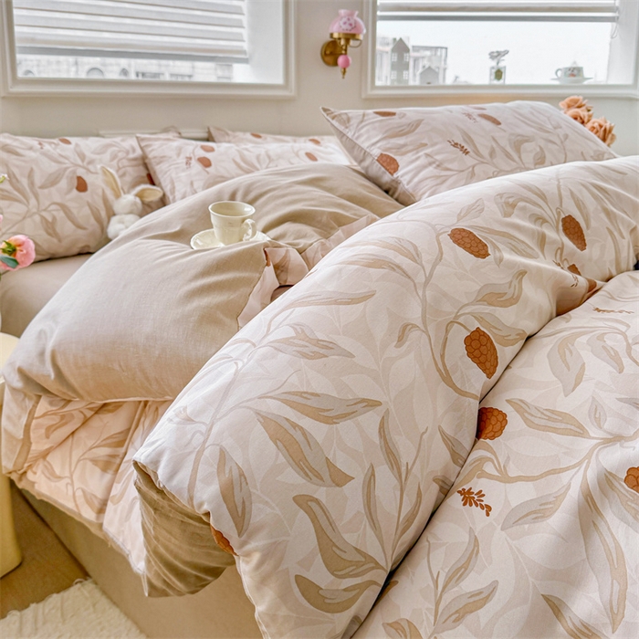 91家纺网 家纺一手货源 找家纺 名兮家居 2025新款12868全棉纯棉四件套 桑果