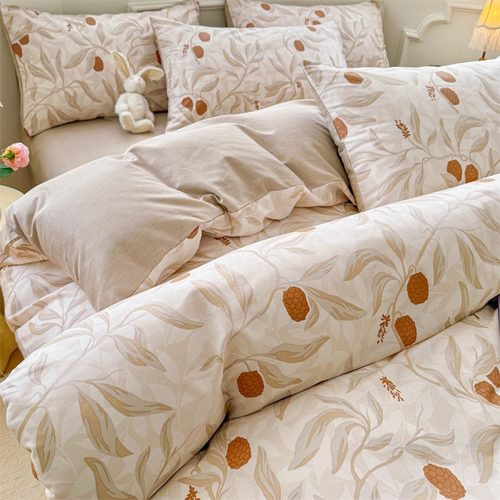 91家纺网 家纺一手货源 找家纺 名兮家居 2025新款12868全棉纯棉四件套 桑果