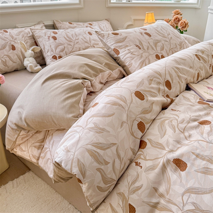 91家纺网 家纺一手货源 找家纺 名兮家居 2025新款12868全棉纯棉四件套 桑果