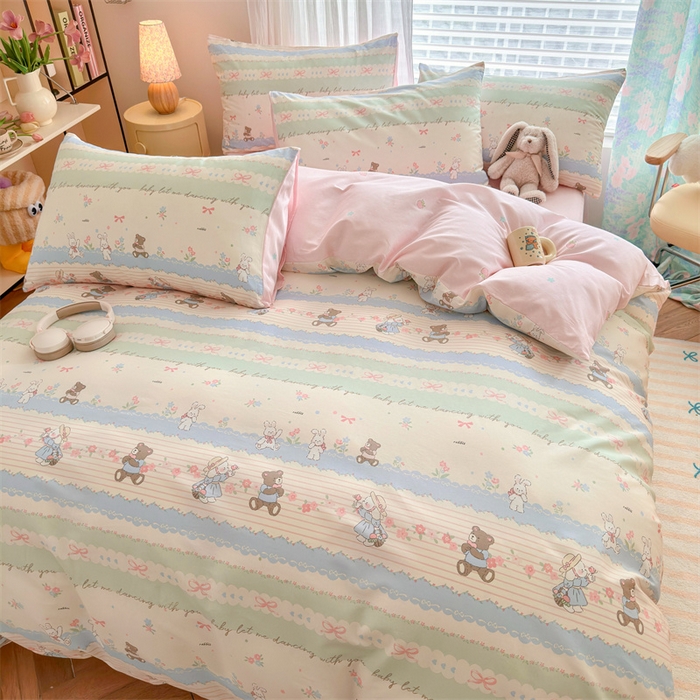 91家纺网 家纺一手货源 找家纺 名兮家居 2025新款12868全棉纯棉四件套 欢乐玩伴