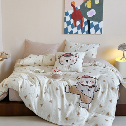 91家纺网 家纺一手货源 找家纺 （总）卡巴伦家纺 2025新款全棉A类双层纱印花贴布绣四件套【全网控价(折后券后)不低于标准278/小号238元】