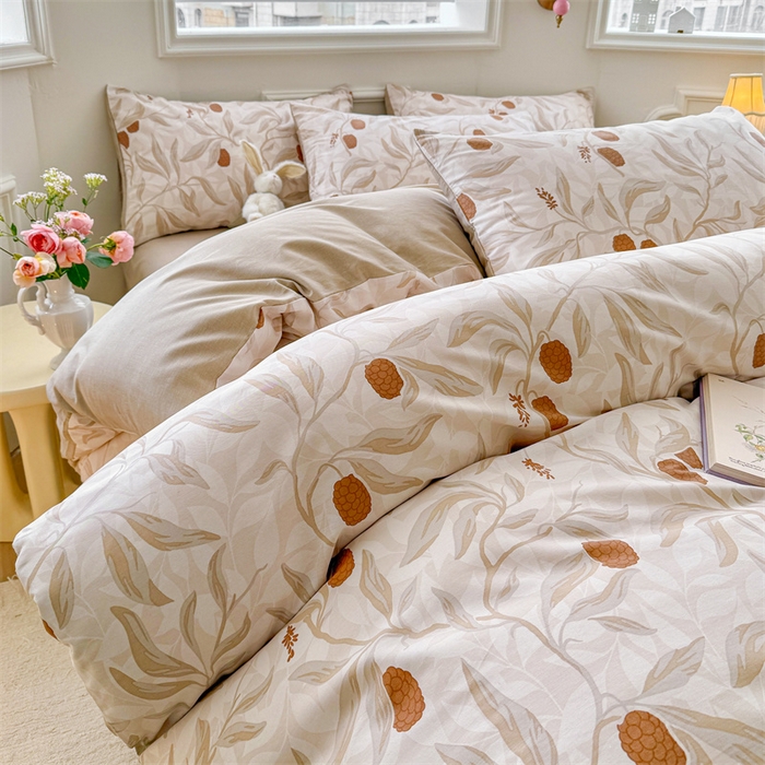 91家纺网 家纺一手货源 找家纺 名兮家居 2025新款12868全棉纯棉四件套 桑果