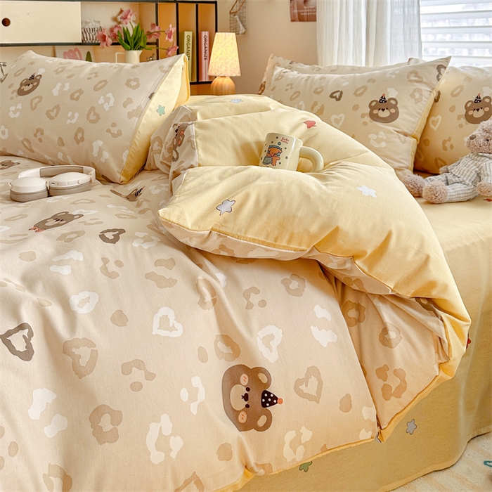 91家纺网 家纺一手货源 找家纺 名兮家居 2025新款12868全棉纯棉四件套 时尚豹纹