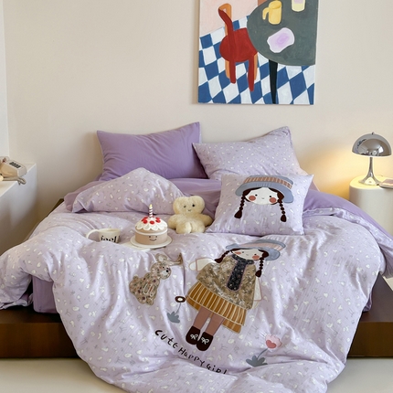 91家纺网 家纺一手货源 找家纺 （总）卡巴伦家纺 2025新款全棉A类双层纱印花贴布绣四件套【全网控价(折后券后)不低于标准278/小号238元】