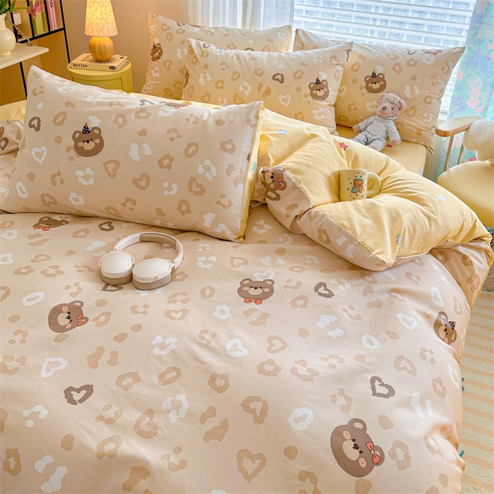 91家纺网 家纺一手货源 找家纺 名兮家居 2025新款12868全棉纯棉四件套 时尚豹纹