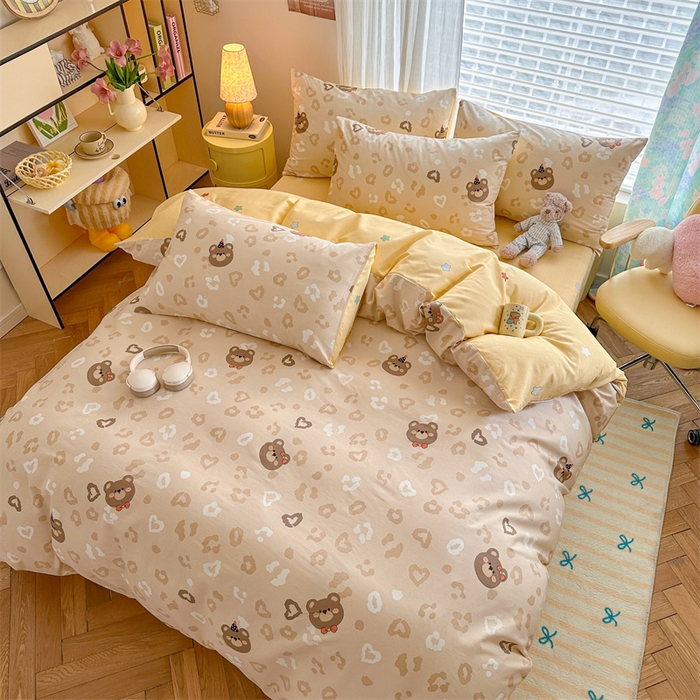 91家纺网 家纺一手货源 找家纺 名兮家居 2025新款12868全棉纯棉四件套 时尚豹纹