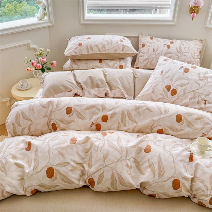 91家纺网 家纺一手货源 找家纺 名兮家居 2025新款12868全棉纯棉四件套 桑果