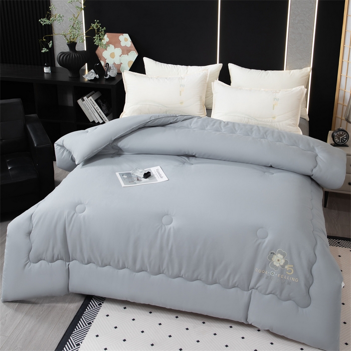 91家纺网 家纺一手货源 找家纺 瑶瑶家居床垫 2025新款山茶花大豆被子被芯 山茶花-灰