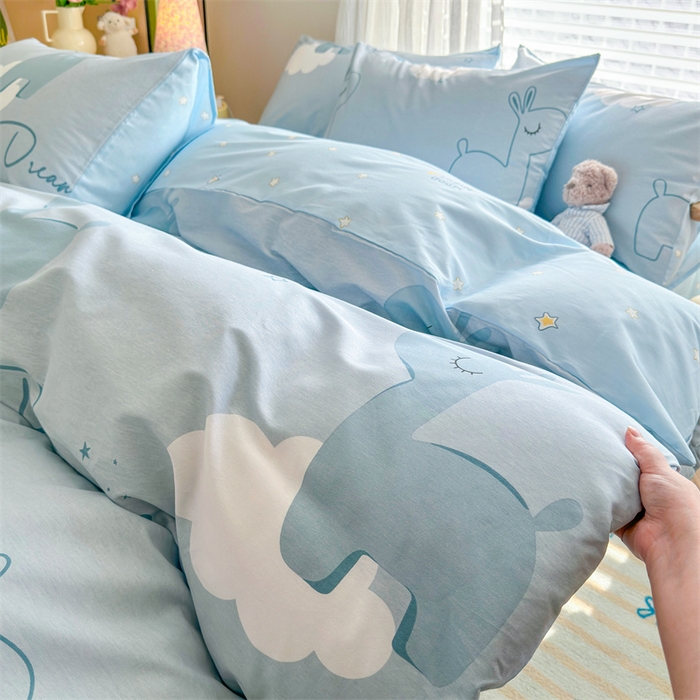 91家纺网 家纺一手货源 找家纺 名兮家居 2025新款12868全棉纯棉四件套 睡梦鹿