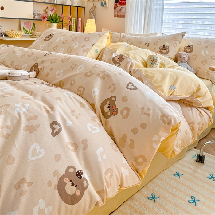 91家纺网 家纺一手货源 找家纺 名兮家居 2025新款12868全棉纯棉四件套 时尚豹纹