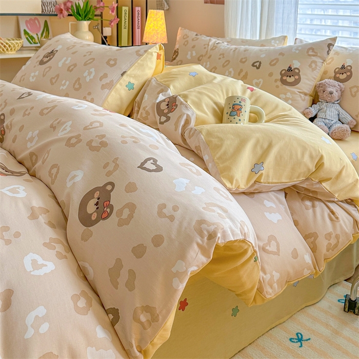 91家纺网 家纺一手货源 找家纺 名兮家居 2025新款12868全棉纯棉四件套 时尚豹纹